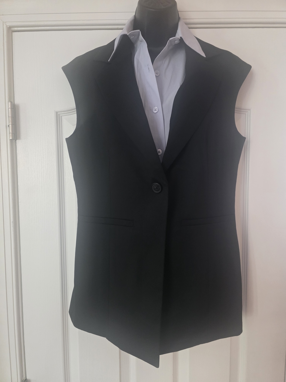 Kenneth Cole New York Layered Non Detachable Luxe Twill Sleeveless Tailored Vest